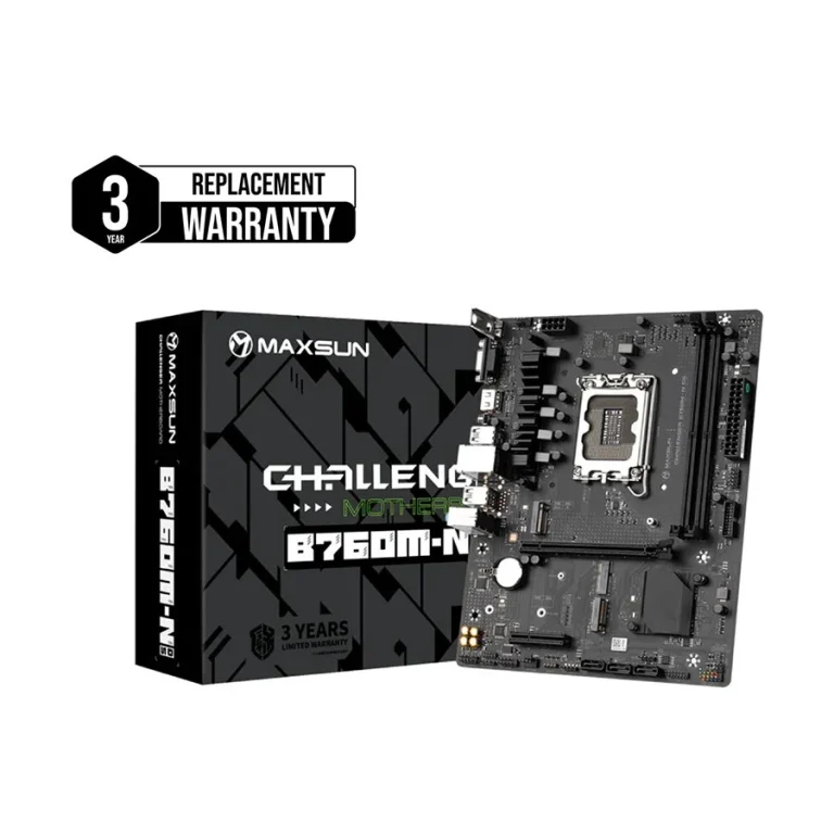 Maxsun Challenger B760M-N D5 DDR5 Intel B760 LGA1700 Micro-ATX Motherboard supporting 12th/13th Gen CPUs available at Tech Moon BD