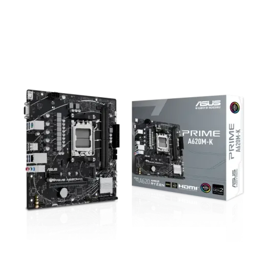 ASUS PRIME A620M-K AM5 DDR5 Micro-ATX Motherboard with AM5 Ryzen support available at Tech Moon BD
