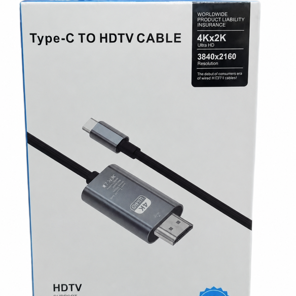 Type-C to HDMI Cable 4K Ultra HD USB-C to HDTV Adapter for MacBook Laptop Smartphone available at Tech Moon BD Bangladesh