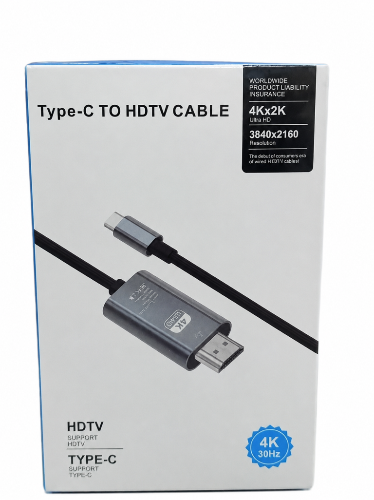 Type-C to HDMI Cable 4K Ultra HD USB-C to HDTV Adapter for MacBook Laptop Smartphone available at Tech Moon BD Bangladesh
