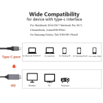 Type-C to HDMI Cable 4K Ultra HD USB-C to HDTV Adapter for MacBook Laptop Smartphone available at Tech Moon BD Bangladesh