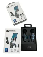 K9 Double Wireless Dual Lavalier Microphone with Noise Reduction for Android and iPhone available at Tech Moon BD Bangladesh